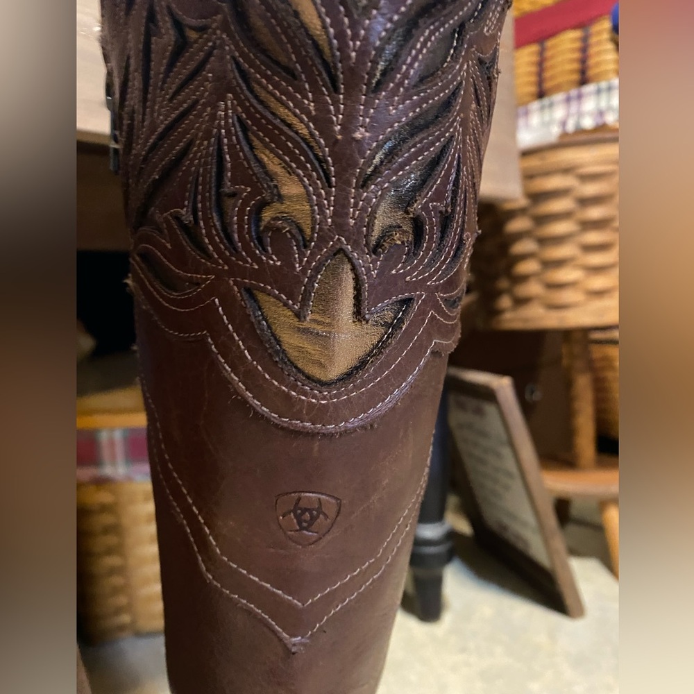 Ariat Chaparral Tan and Gold Leather Western Boots - Picture 6 of 16